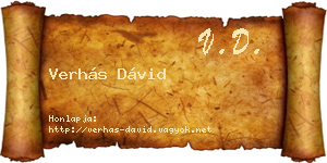 Verhás Dávid névjegykártya